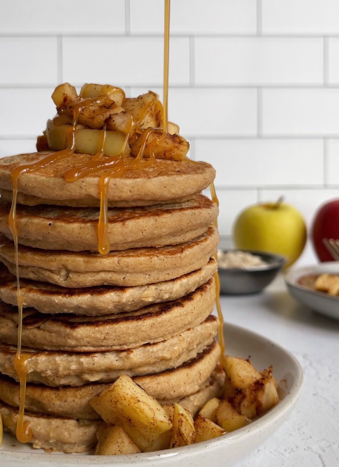 Vegan Blender Apple Pie Pancakes - FitFan